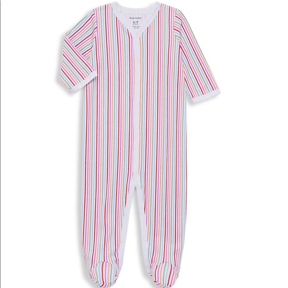 Roller Rabbit Baby Girl's Multicolor Stripe Footie Pajamas - Picture 3 of 3